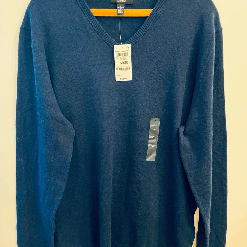 Alfani Blue Men's V Neck Sweater